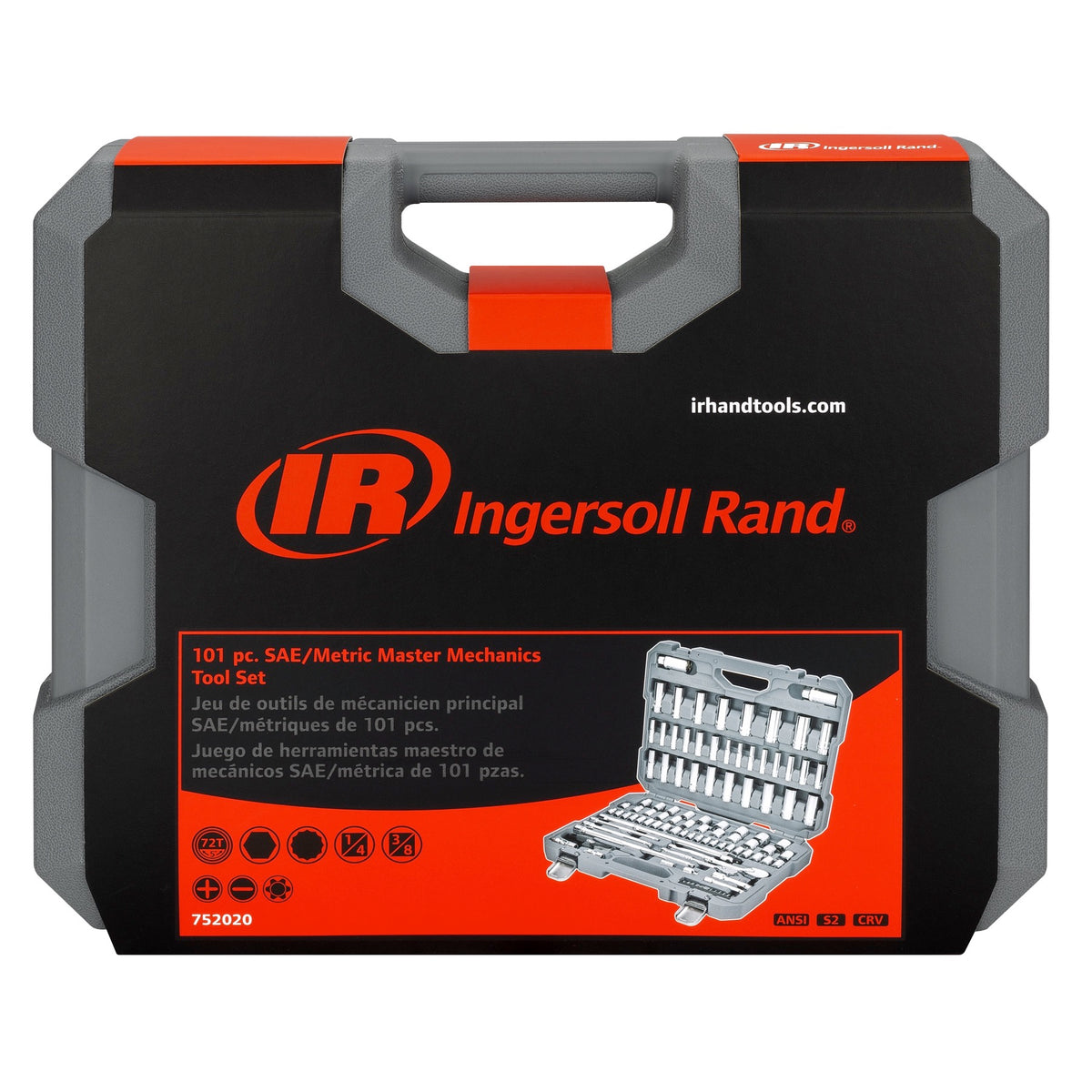 101 Piece 1/4 and 3/8 Inch Drive SAE/Metric Master Mechanics Tool Set