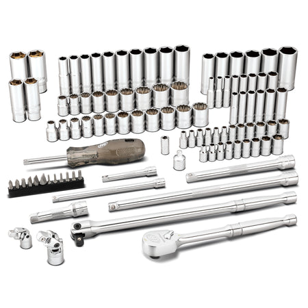 101 Piece 1/4 and 3/8 Inch Drive SAE/Metric Master Mechanics Tool Set