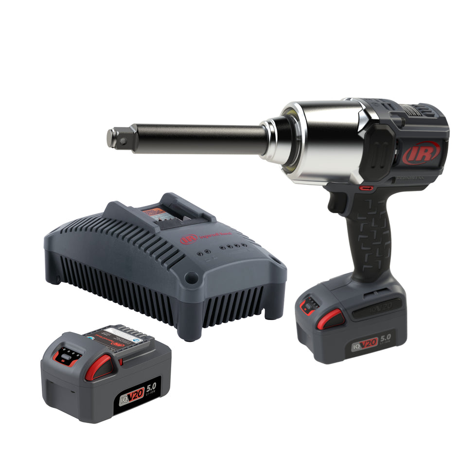 3/4" 20V Cordless Impact Wrench 2 Battery Kit, 2000 ft-lb Torque, 6" Extended Anvil, Friction Ring Thru-hole, Pistol