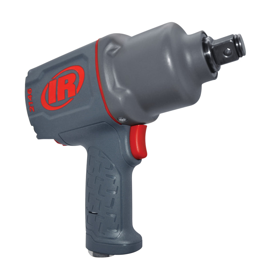 1" Air Impact Wrench, Quiet, 2000 ft-lb Torque, Friction Ring-Thru-hole Retainer, Pistol