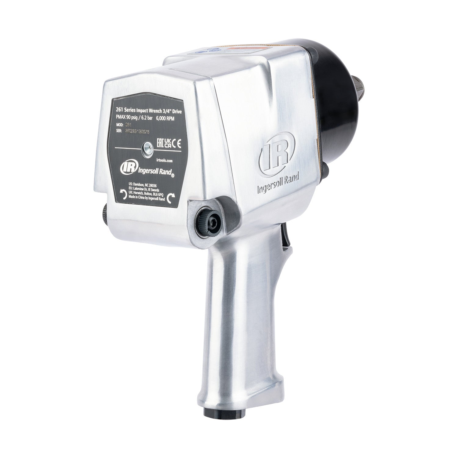 3/4" Air Impact Wrench, Super Duty, 1100 ft-lb Torque, Friction Ring Retainer, Pistol