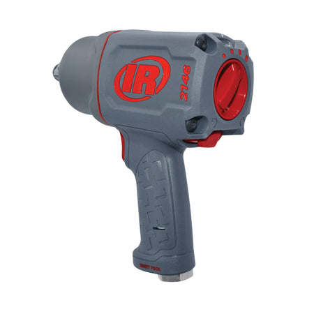 1" Air Impact Wrench, Quiet, 2000 ft-lb Torque, Friction Ring-Thru-hole Retainer, Pistol