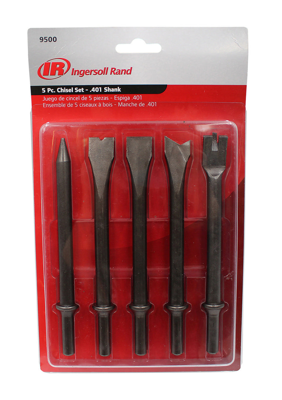 7" Hammer Chisel Set, .401" Shank, 5-Piece
