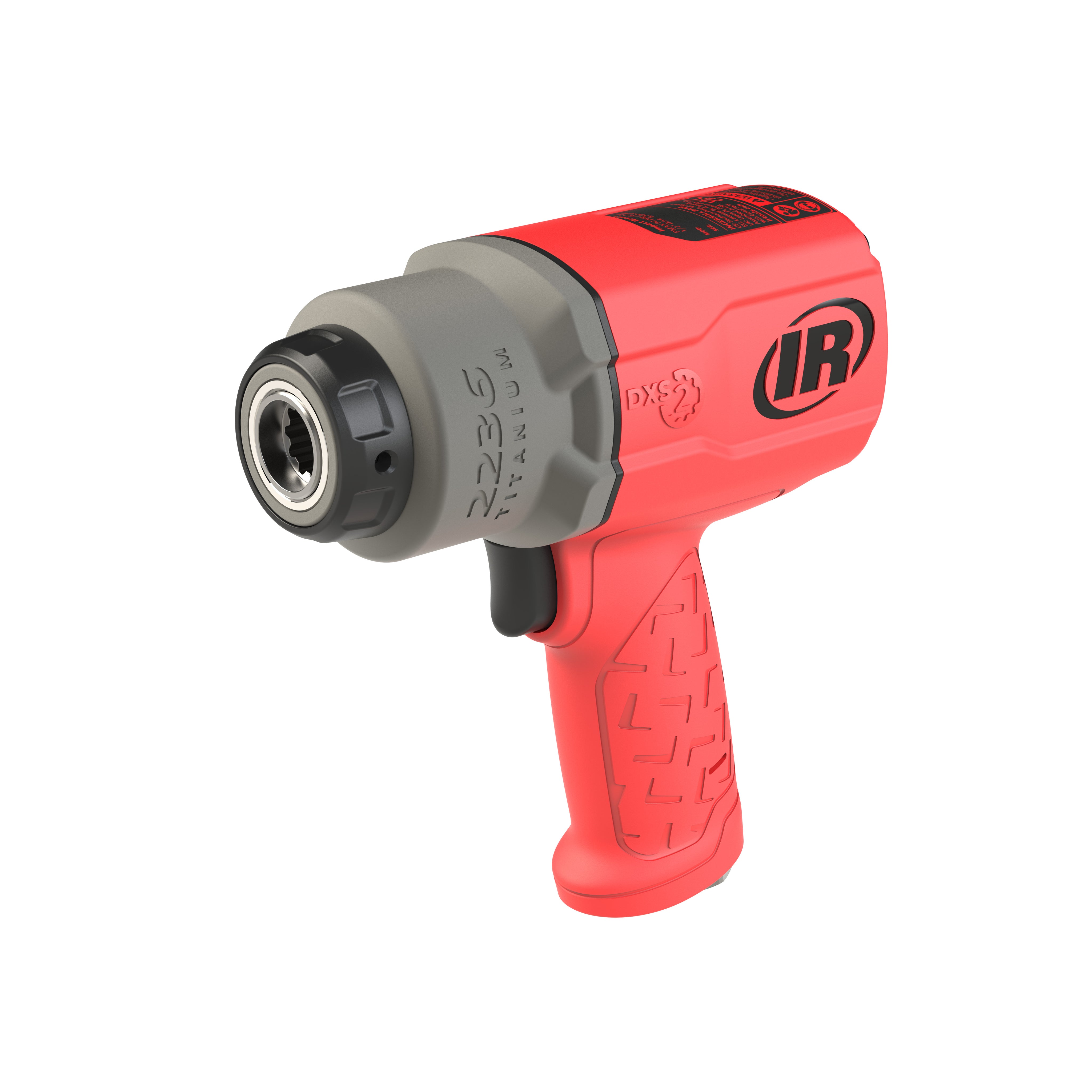 DXS2 1/2" Air Impact Wrench, Quiet, 1500 ft-lb Torque, Titanium Hammercase, Friction Ring Retainer, Red