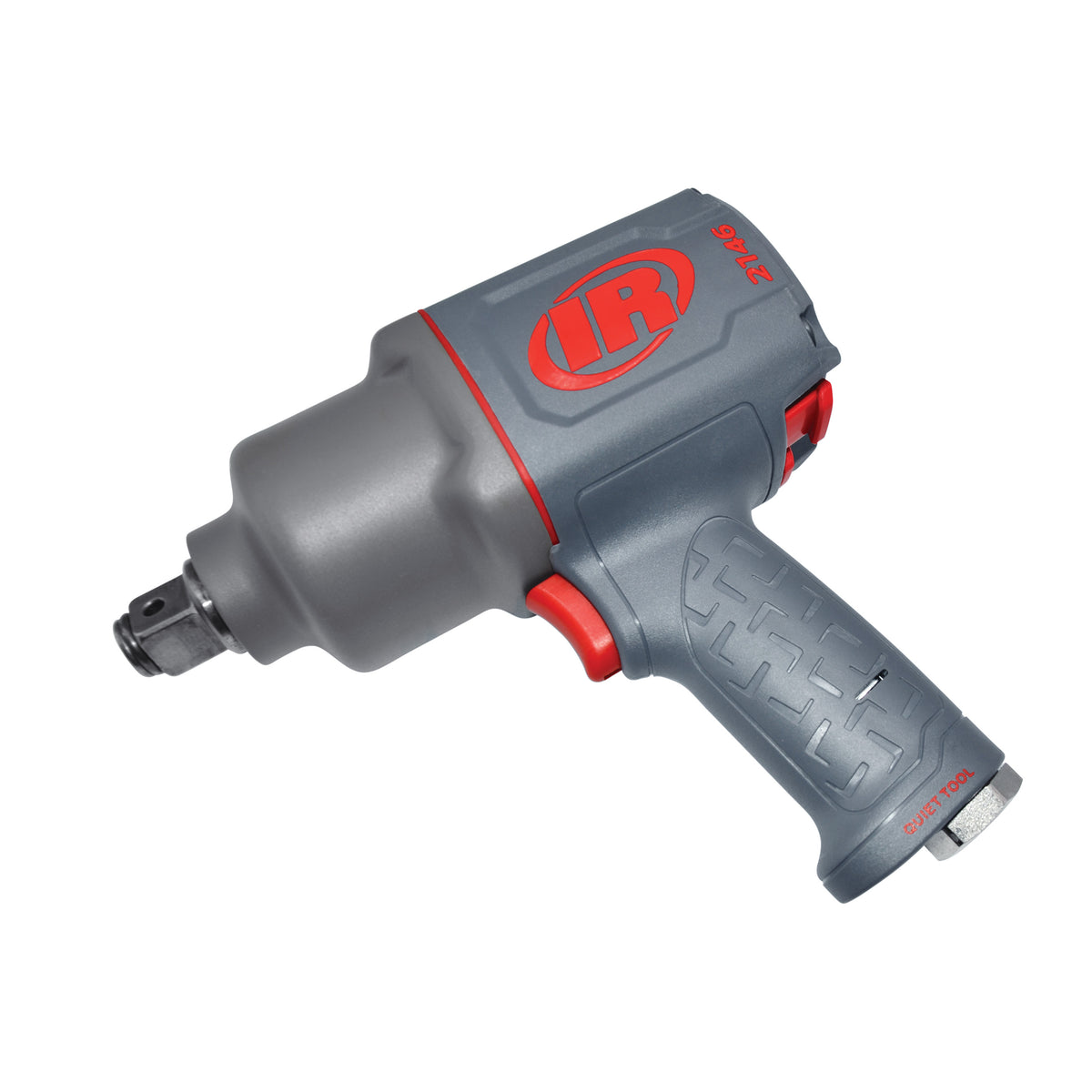 1" Air Impact Wrench, Quiet, 2000 ft-lb Torque, Friction Ring-Thru-hole Retainer, Pistol