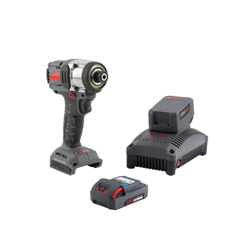 1/4" 20V Hex Cordless Impact Driver 2 Battery Kit, 350 ft-lb Torque, Quick Change Retainer, Pistol