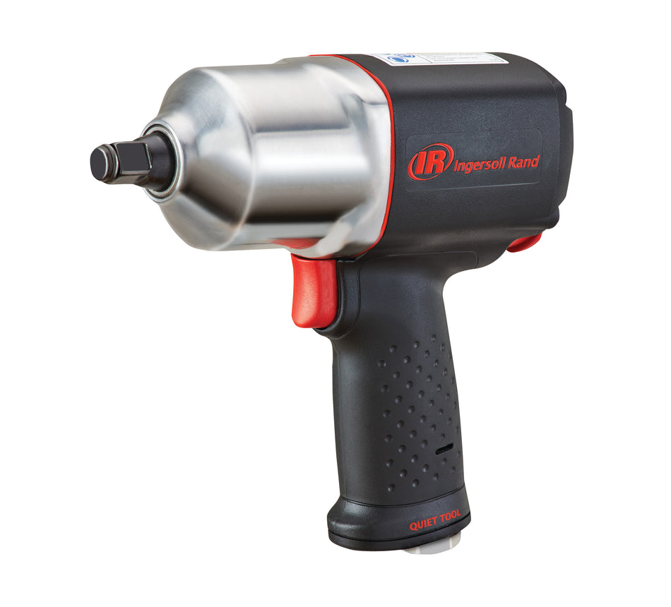 1/2" Air Impact Wrench, Quiet, 1100 ft-lb Torque, Friction Ring Retainer, Pistol