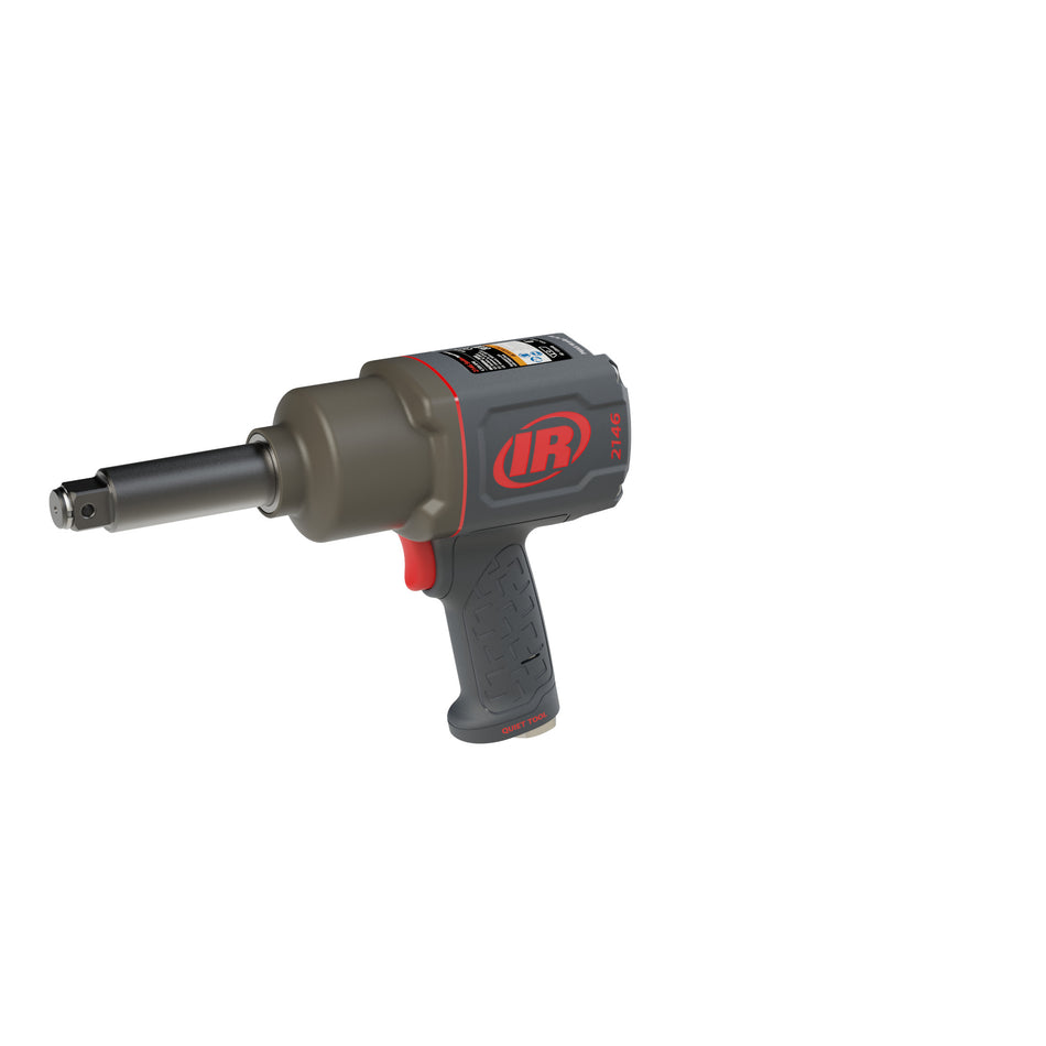 3/4" Air Impact Wrench, 3" Ext Anvil, Quiet, 2,000 ft-lb Torque, Friction Ring-Thru-hole Retainer, Pistol