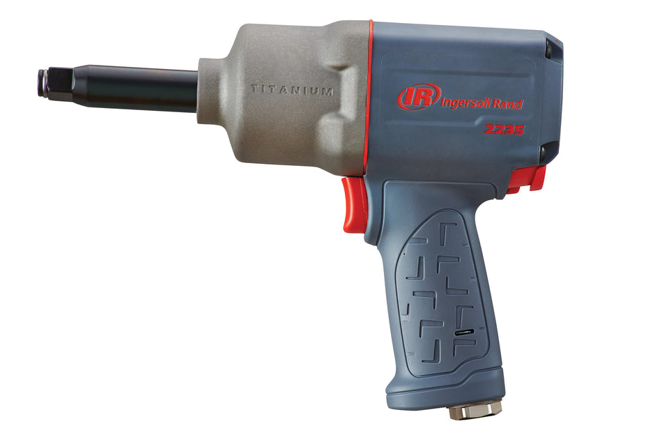 1/2" Air Impact Wrench, 2" Ext Anvil, 1350 ft-lb Torque, Titanium Hammercase, Friction Ring Retainer, Pistol