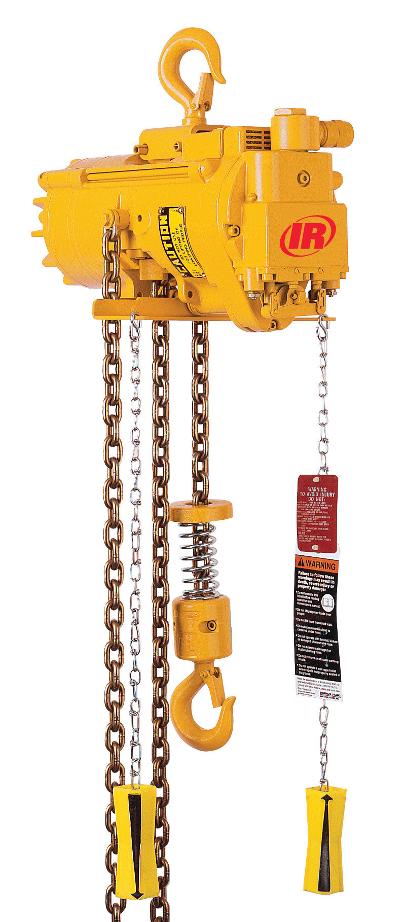 Air Hoist, 1100lb Capacity, 10ft Lift, Hook Mount