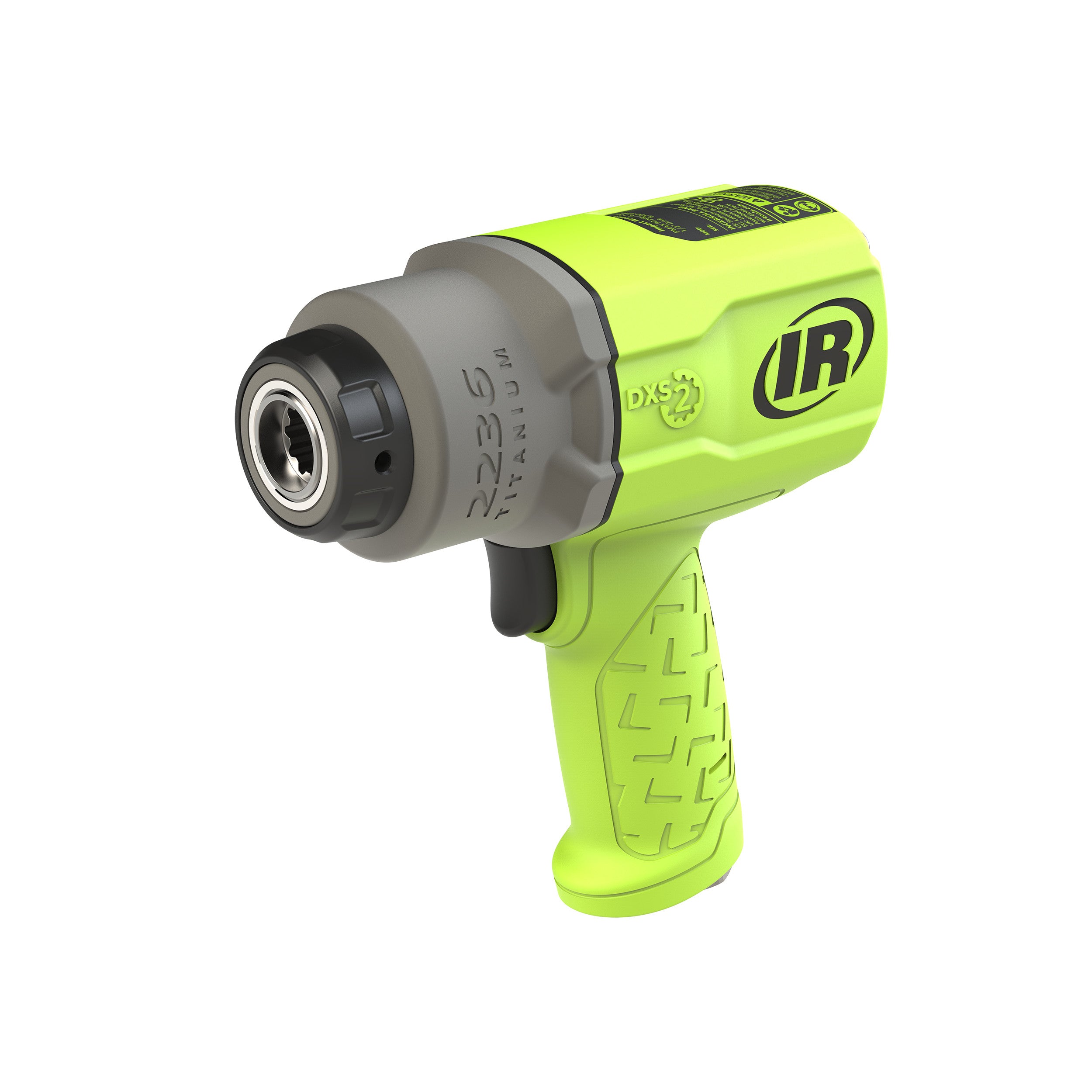 DXS2 1/2" Air Impact Wrench, Quiet, 1500 ft-lb Torque, Titanium Hammercase, Friction Ring Retainer, Green
