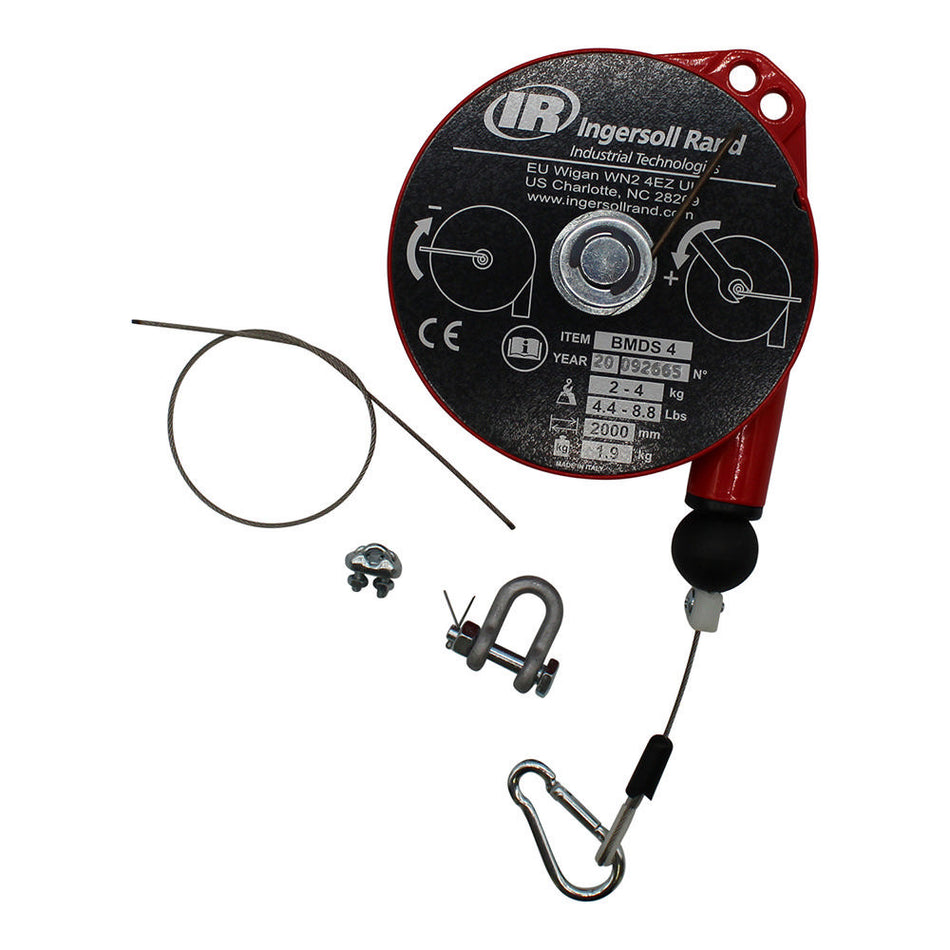 Medium Duty Short Cable Spring Balancer, 4.4-8.8 lb Capacity, 6.5' Lift