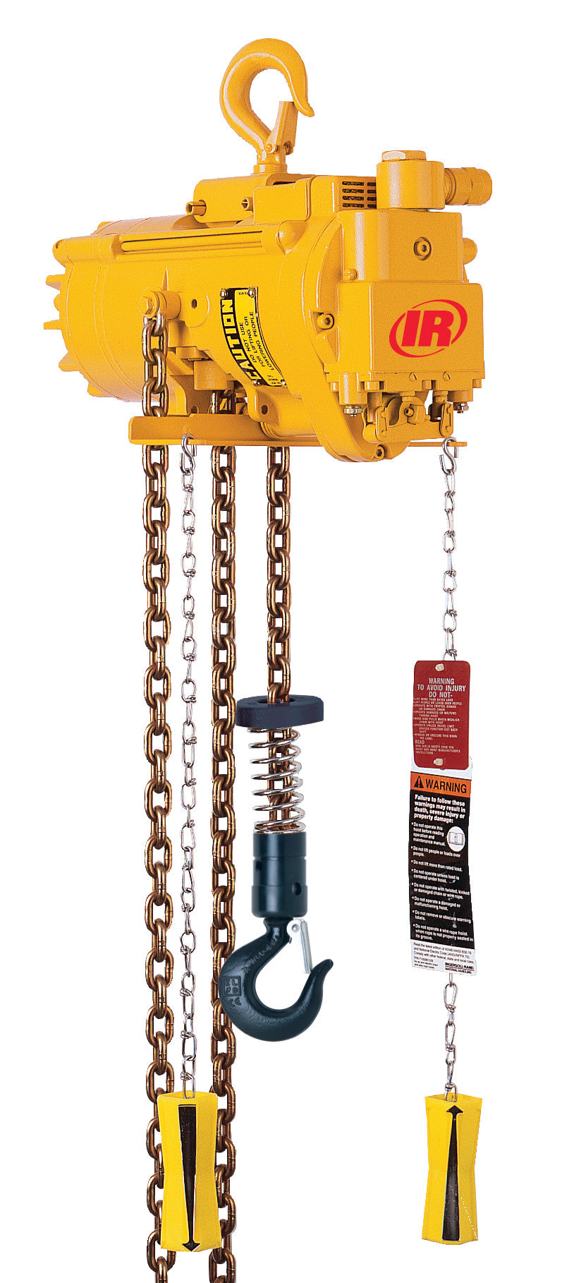 Air Hoist, 1100lb Capacity, 10ft Lift, Hook Mount
