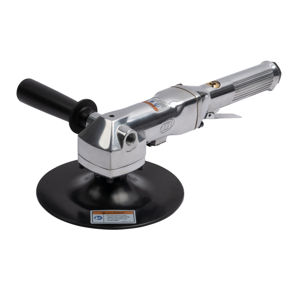 Air Angle Sander, 7" Composite Pad, 5,000 RPM, 0.5 HP, 5/8"-11 Thread, Side Handle Exhaust