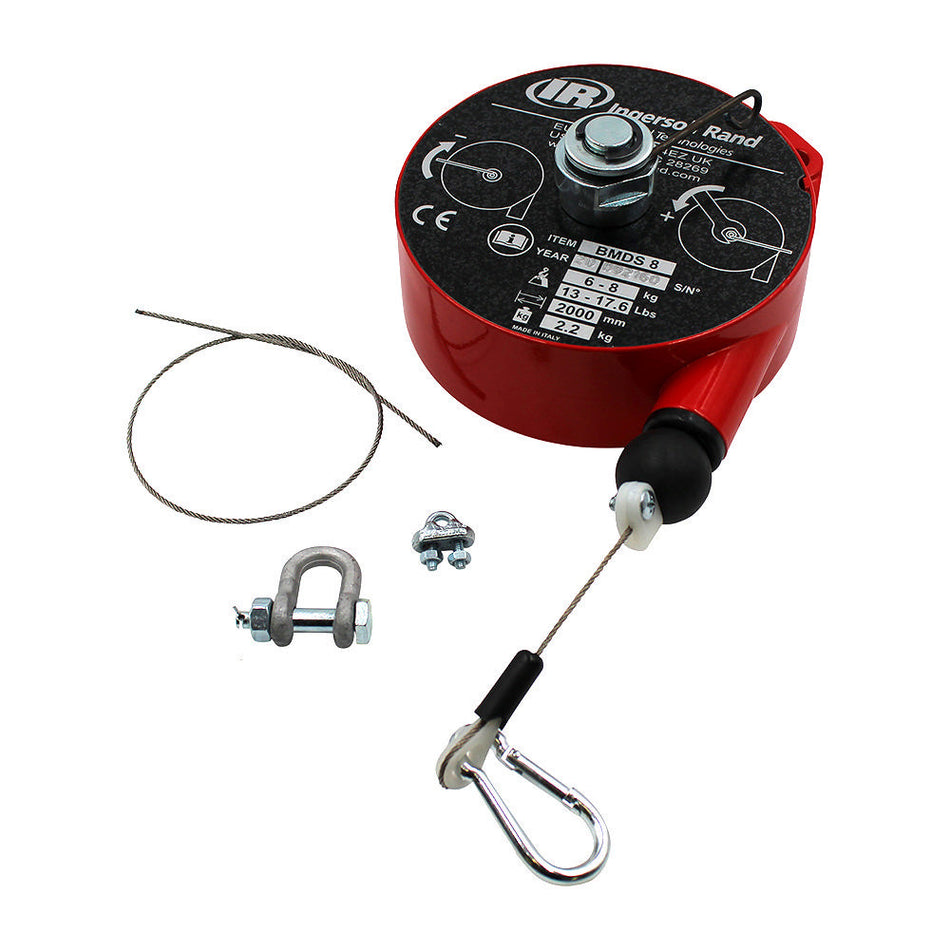 Medium Duty Short Cable Spring Balancer, 13.2-17.6 lb Capacity, 6.5' Lift