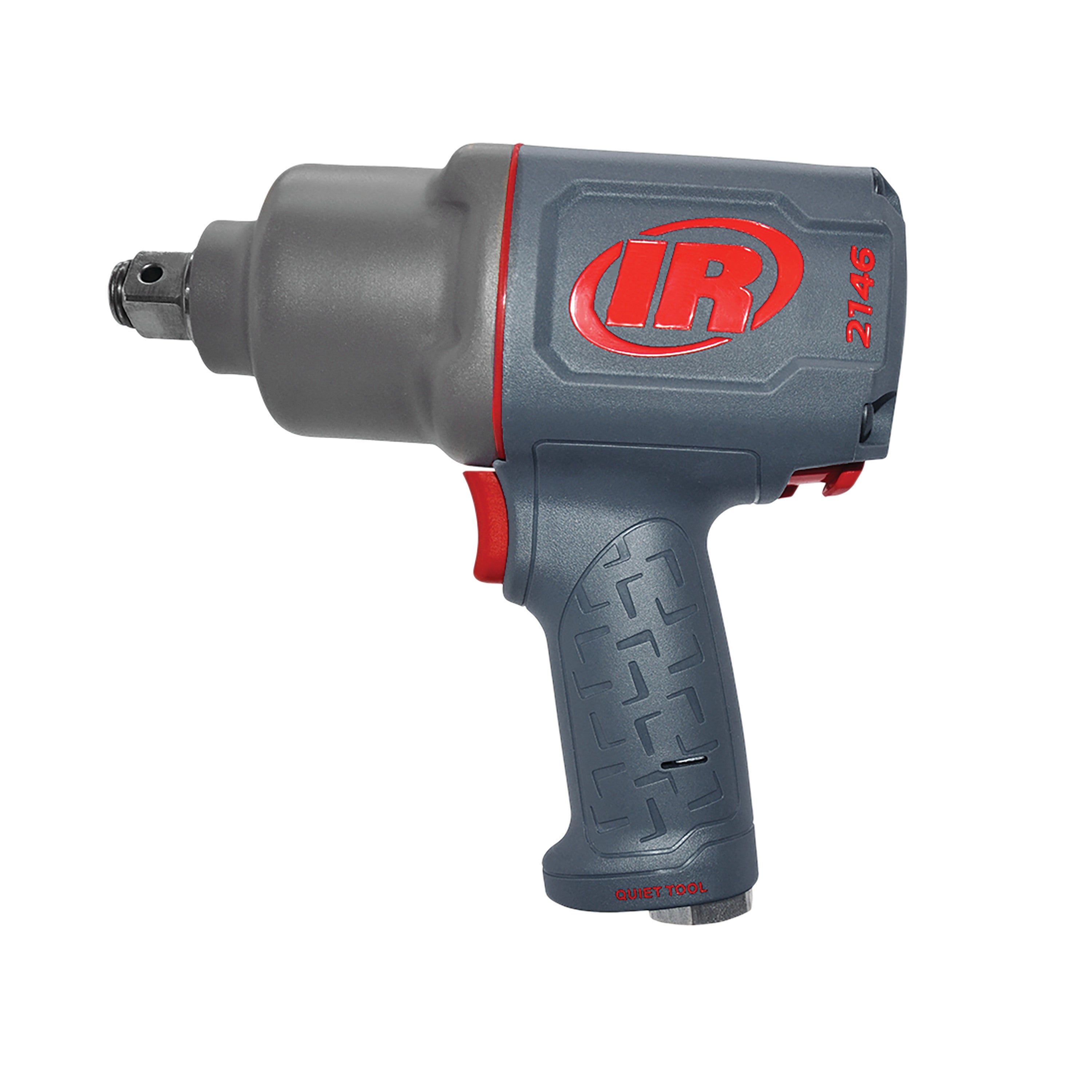 1" Air Impact Wrench, Quiet, 2000 ft-lb Torque, Friction Ring-Thru-hole Retainer, Pistol