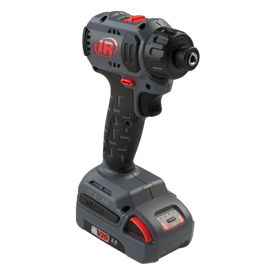 1/4" Hex 20V Cordless Compact Screwdriver 2 Battery Kit, 450 in-lb Torque, Quick Change Chuck, Pistol Grip