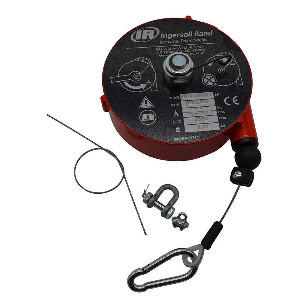 Medium-Duty Long Spring Cable Balancer, 8.8-13.2 lb Capacity, 8.2' Lift
