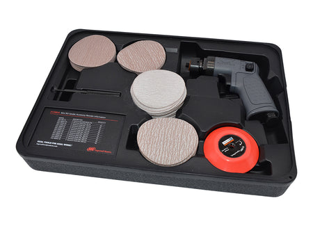 Mini Air Random Orbital Sander 71-Piece Kit, 3" Hook & Loop Pad, 15,000 RPM, 0.2HP, Pistol