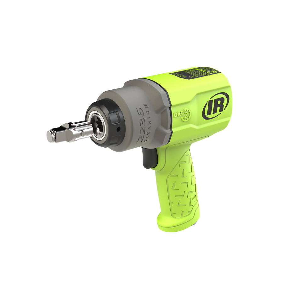 DXS2 1/2" Air Impact Wrench, Quiet, 1500 ft-lb Torque, Titanium Hammercase, Friction Ring Retainer, Green
