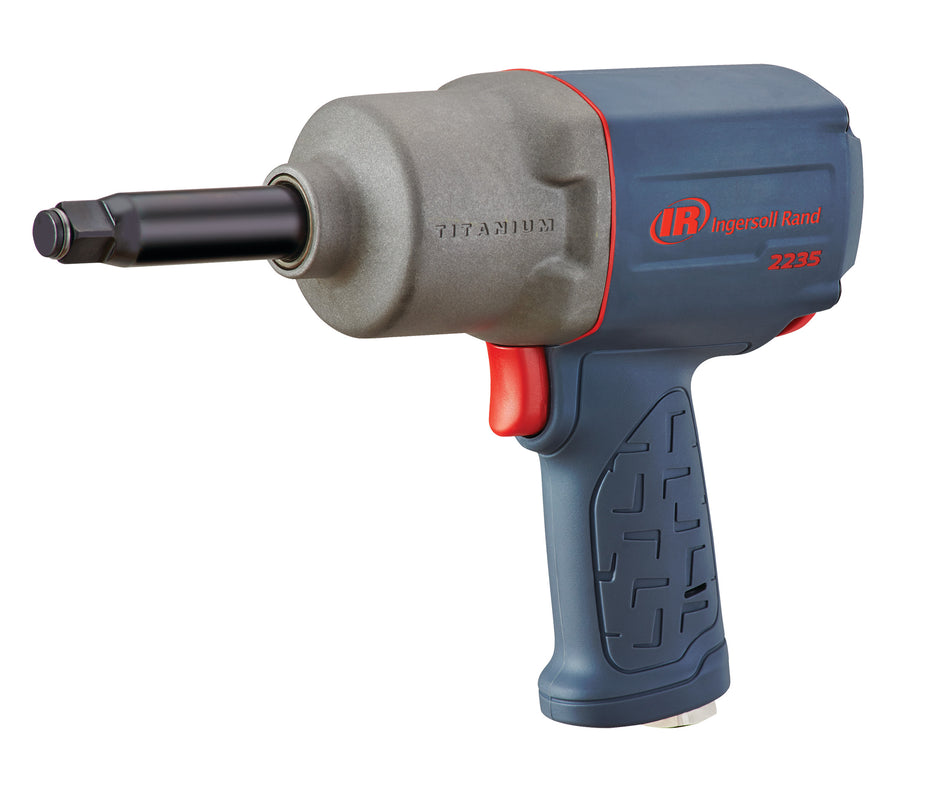 1/2" Air Impact Wrench, 2" Ext Anvil, 1350 ft-lb Torque, Titanium Hammercase, Friction Ring Retainer, Pistol