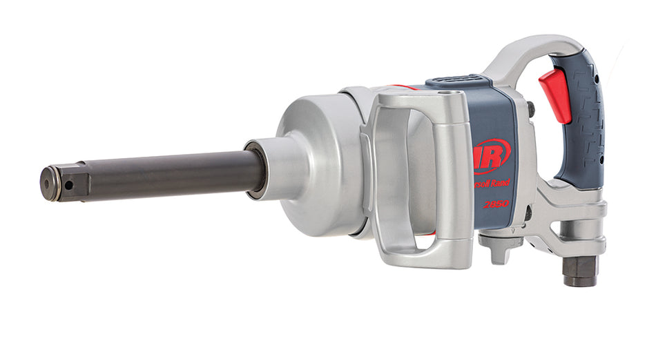 1" Air Impact Wrench, 6" Ext Anvil, 2100 ft-lb Torque, Friction Ring-Thru-hole Retainer, D-handle Inside Trigger