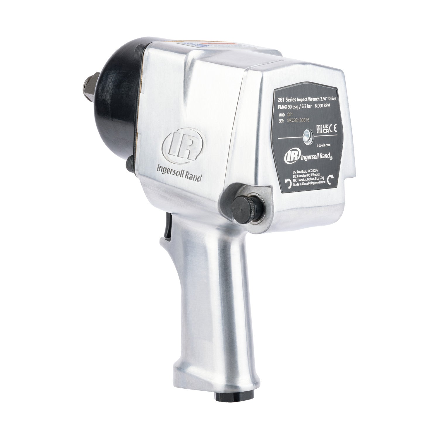 3/4" Air Impact Wrench, Super Duty, 1100 ft-lb Torque, Friction Ring Retainer, Pistol