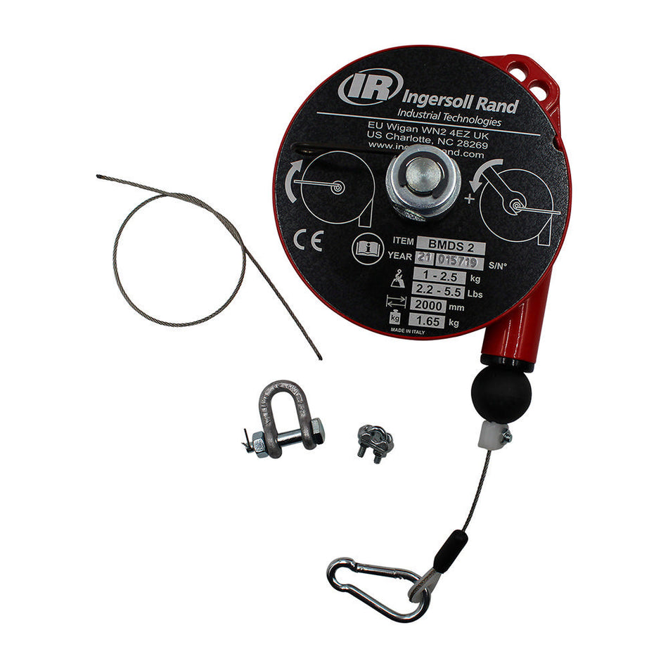 Medium Duty Short Cable Spring Balancer, 1.0-2.5lb Capacity, 6.5' Lift