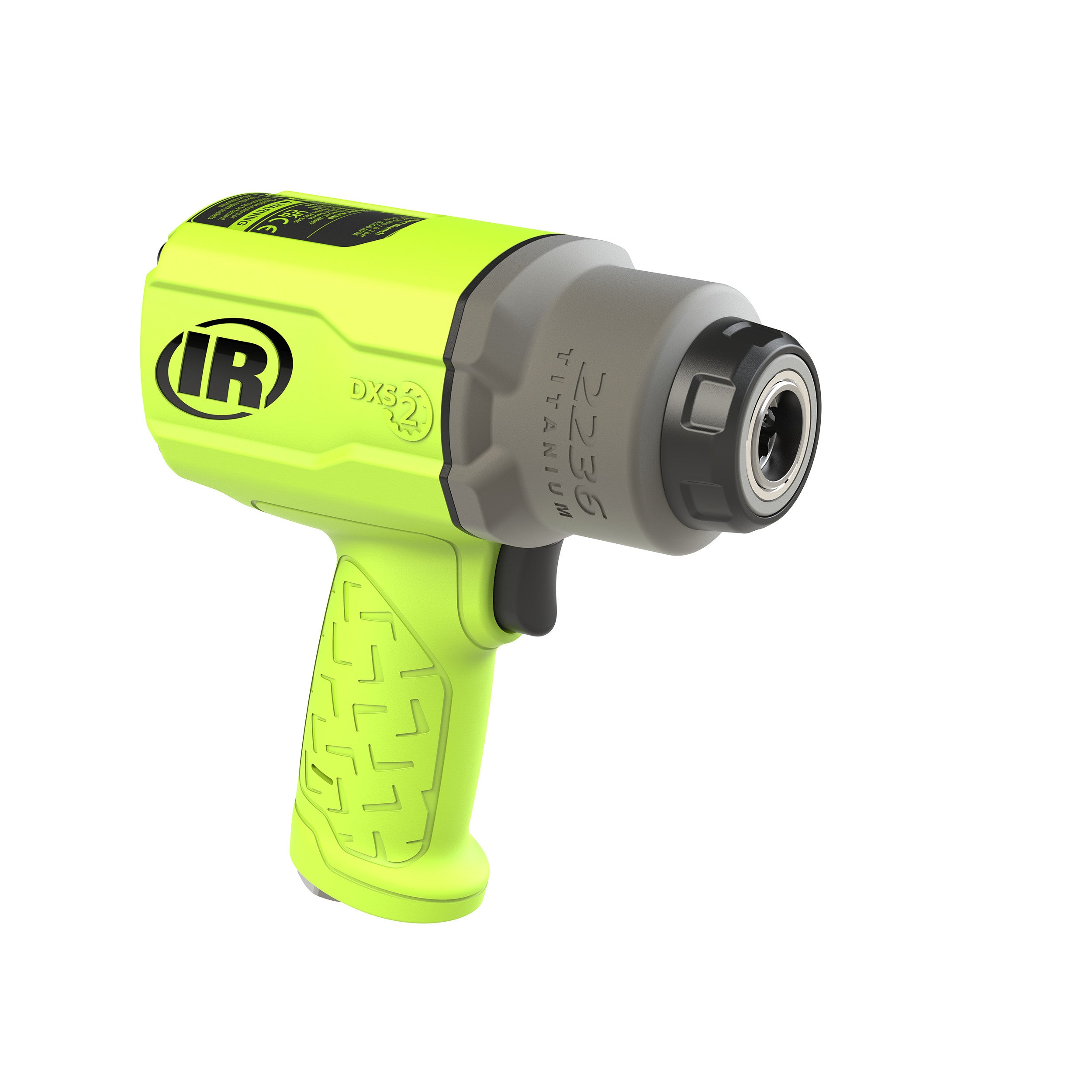 DXS2 1/2" Air Impact Wrench, Quiet, 1500 ft-lb Torque, Titanium Hammercase, Friction Ring Retainer, Green