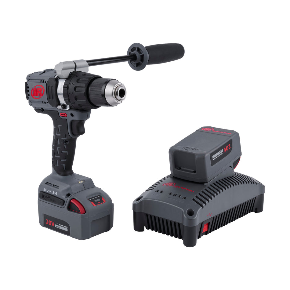 1/2" 20V Cordless Hammer Drill 2 Battery Kit, 1100 in-lb Torque, Keyless Chuck, Pistol Grip