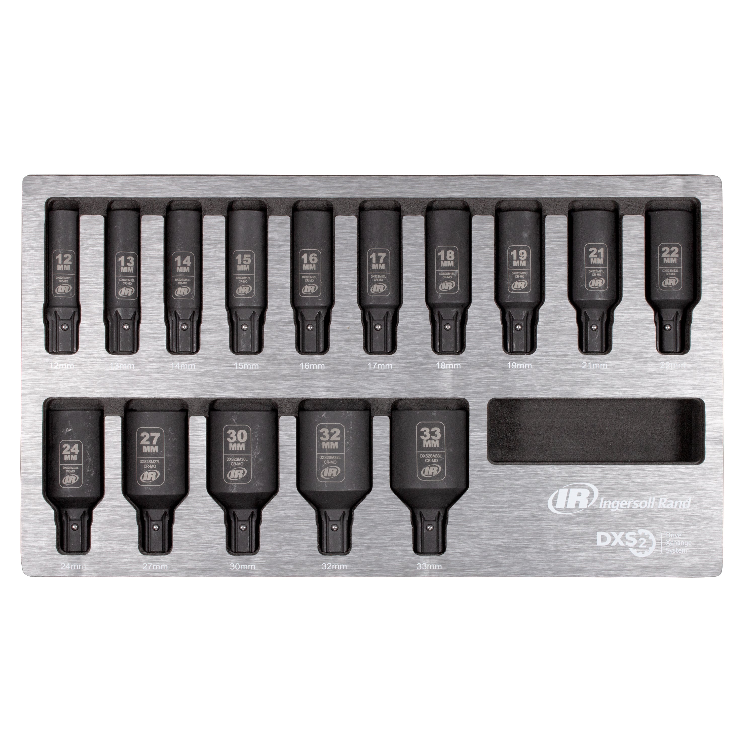 DXS2 Drive Hex Deep Metric Impact Socket Set, 15-Piece