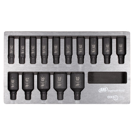 DXS2 Drive Hex Deep Metric Impact Socket Set, 15-Piece