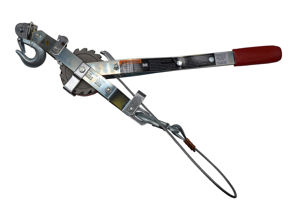 Ratchet Puller, 1 Ton Capacity, 7.5ft Lift