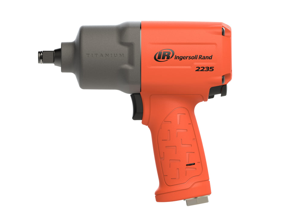 1/2" Air Impact Wrench, 1350 ft-lb Torque, Titanium Hammercase, Friction Ring Retainer, Pistol, Orange