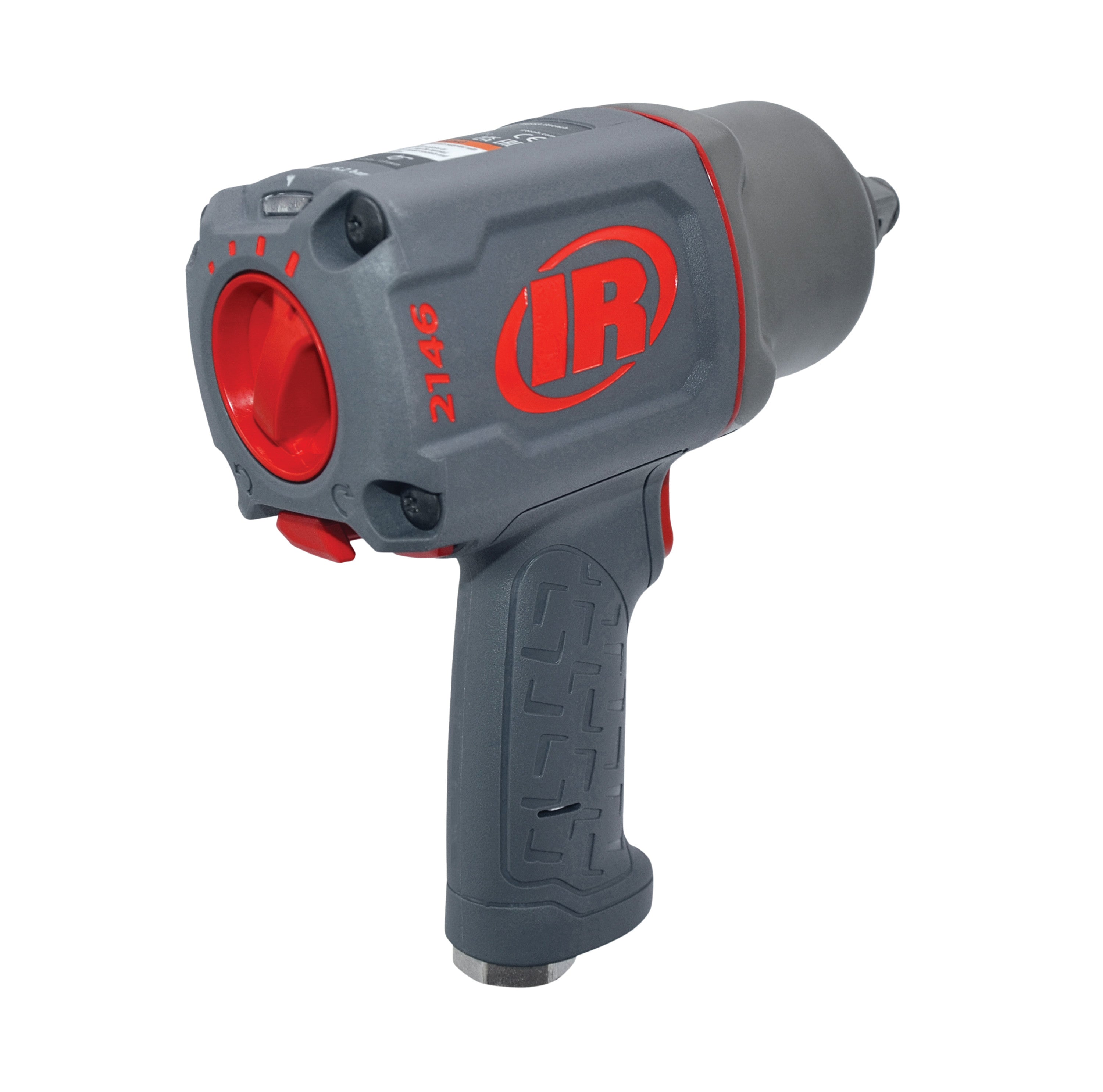 1" Air Impact Wrench, Quiet, 2000 ft-lb Torque, Friction Ring-Thru-hole Retainer, Pistol