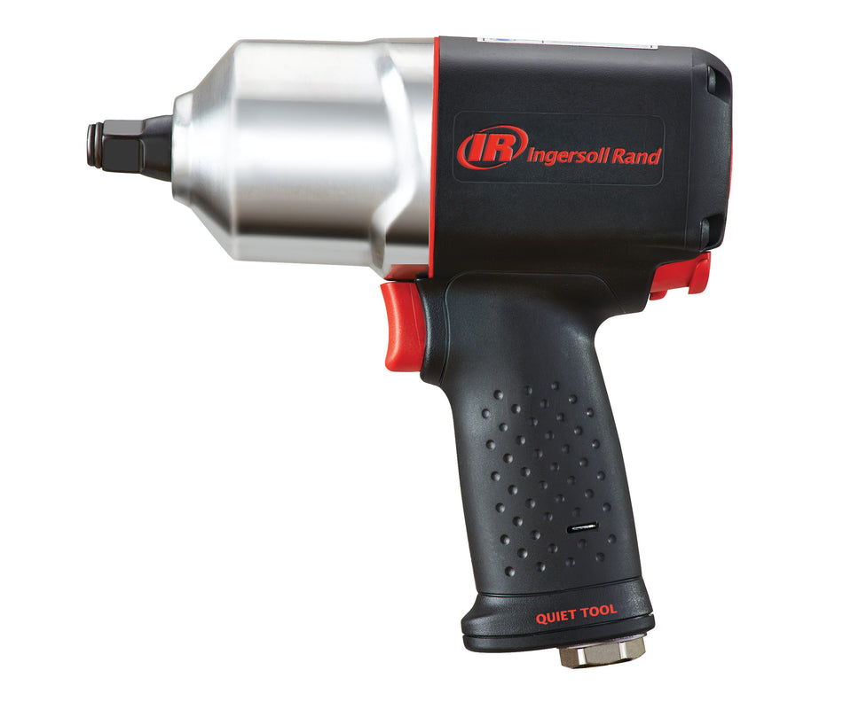1/2" Air Impact Wrench, Quiet, 1100 ft-lb Torque, Friction Ring Retainer, Pistol