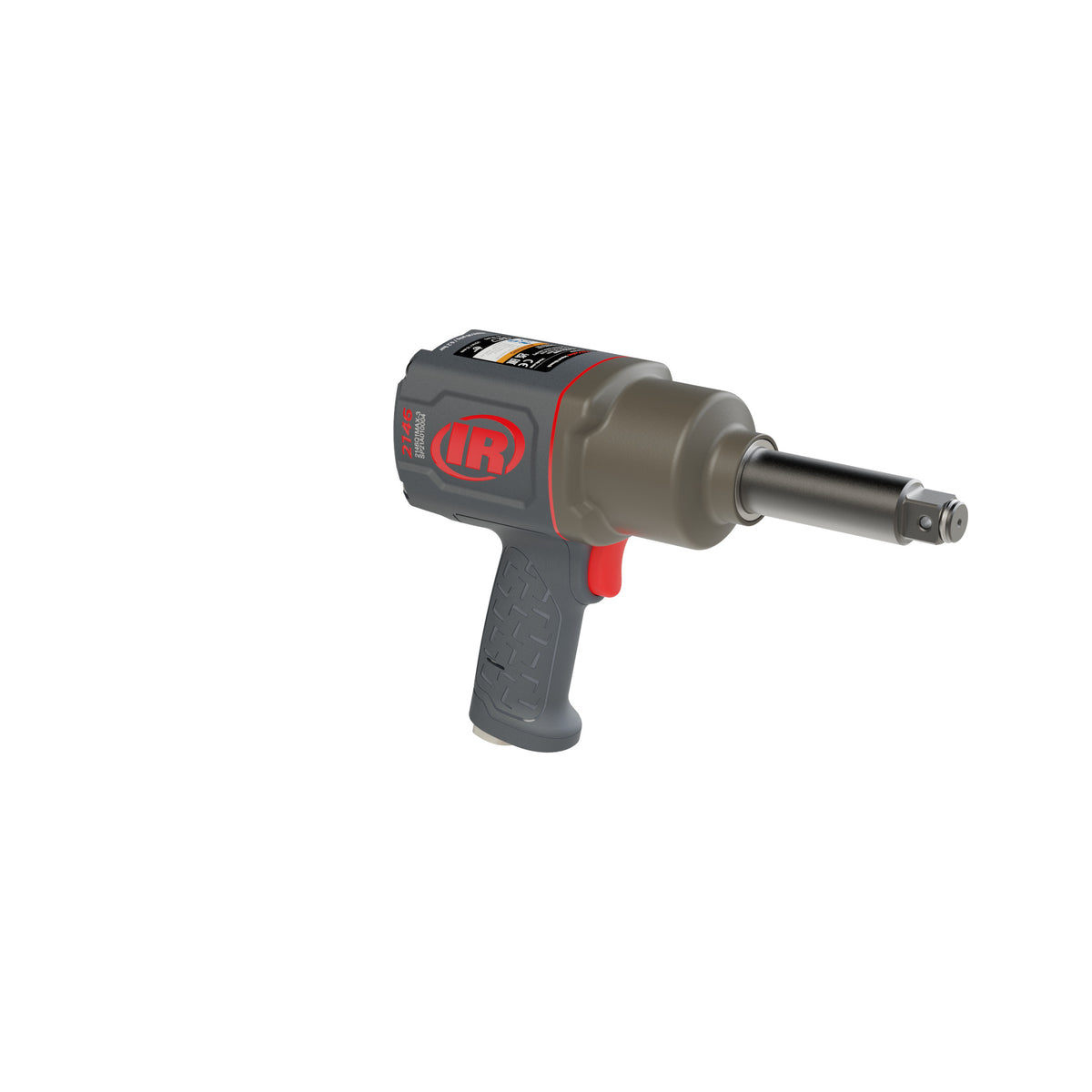 3/4" Air Impact Wrench, 3" Ext Anvil, Quiet, 2,000 ft-lb Torque, Friction Ring-Thru-hole Retainer, Pistol
