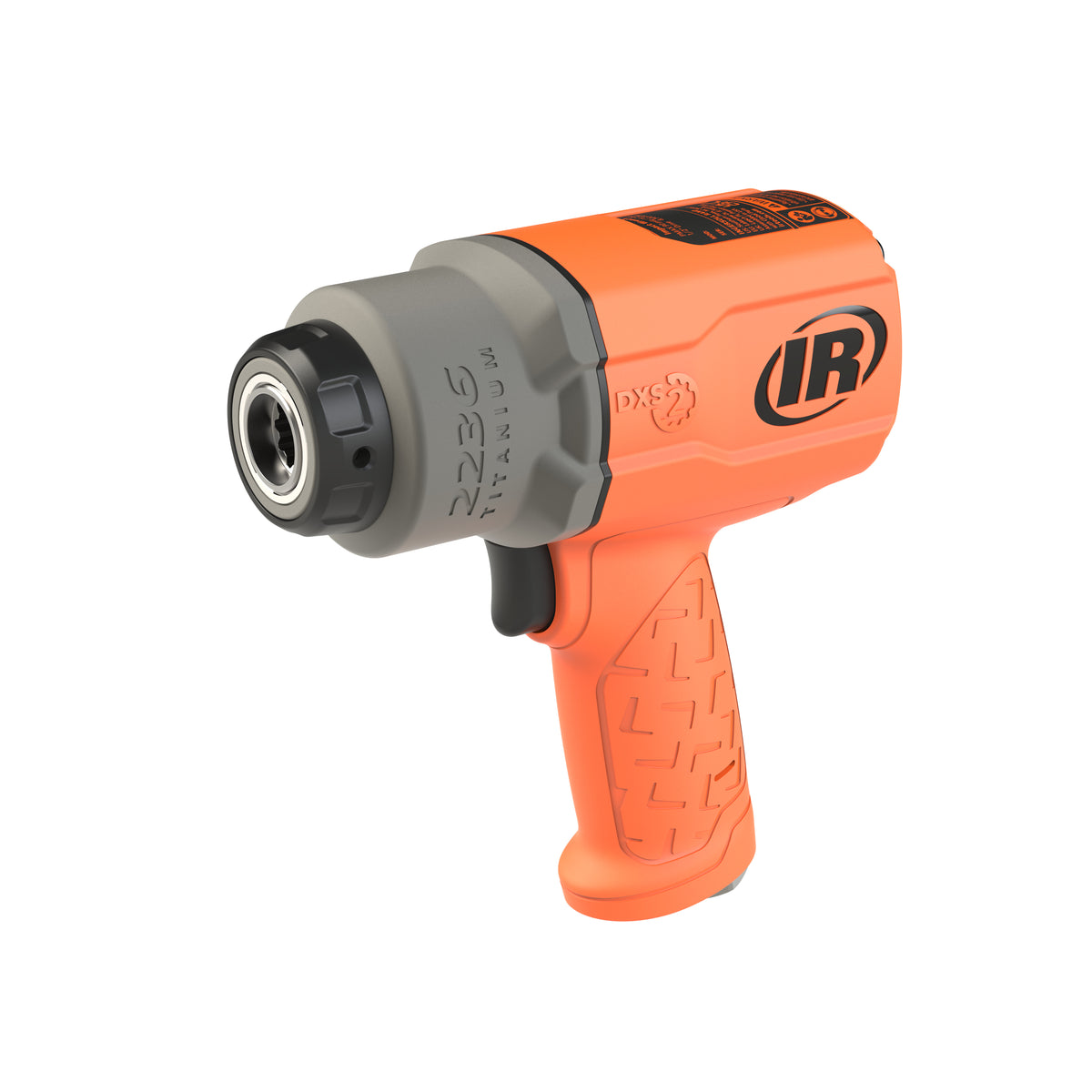 DXS2 1/2" Air Impact Wrench, Quiet, 1500 ft-lb Torque, Titanium Hammercase, Friction Ring Retainer, Orange
