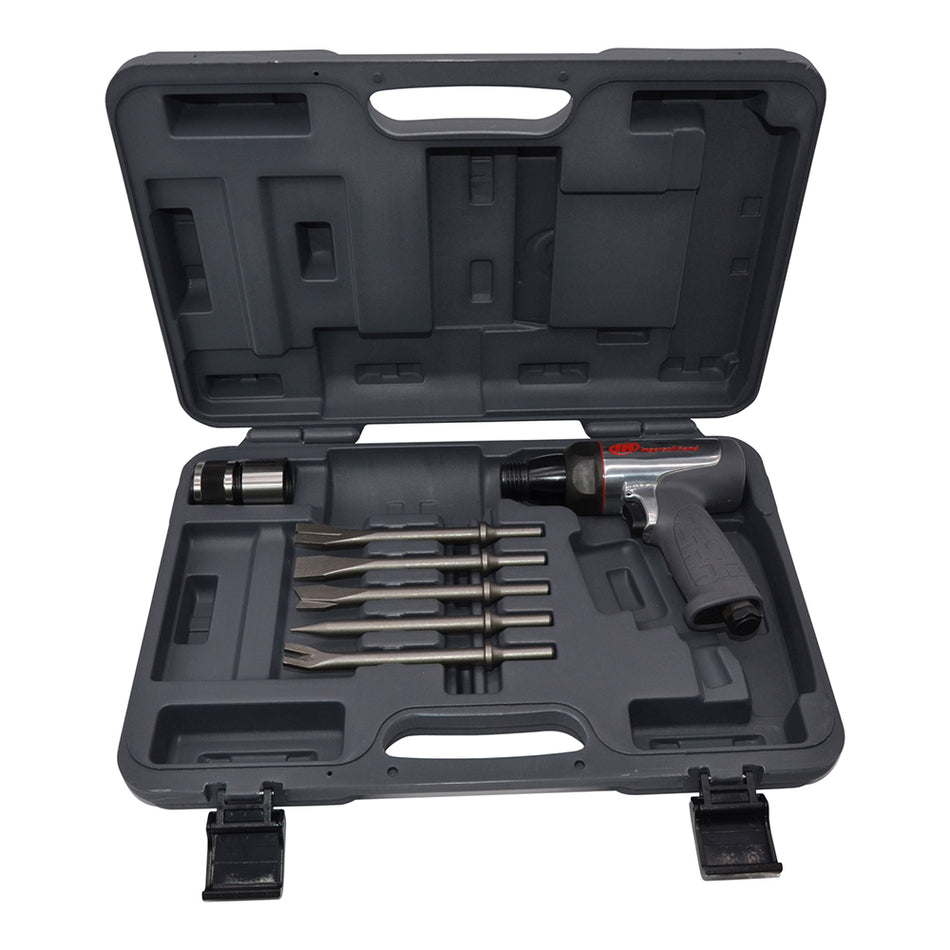 Vibration Reduced Air Hammer 5-Piece Chisel Set, 3530 BPM, 2-5/8" Stroke, Round Shank
