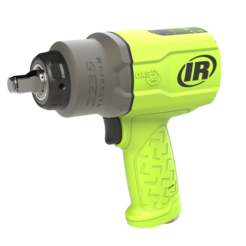 DXS2 1/2" Air Impact Wrench, Quiet, 1500 ft-lb Torque, Titanium Hammercase, Friction Ring Retainer, Green