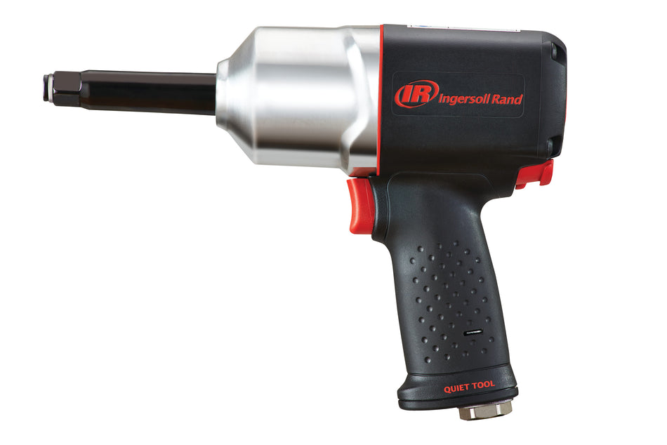 1/2" Air Impact Wrench, 2" Ext Anvil, Quiet, 1100 ft-lb Torque, Friction Ring Retainer, Pistol