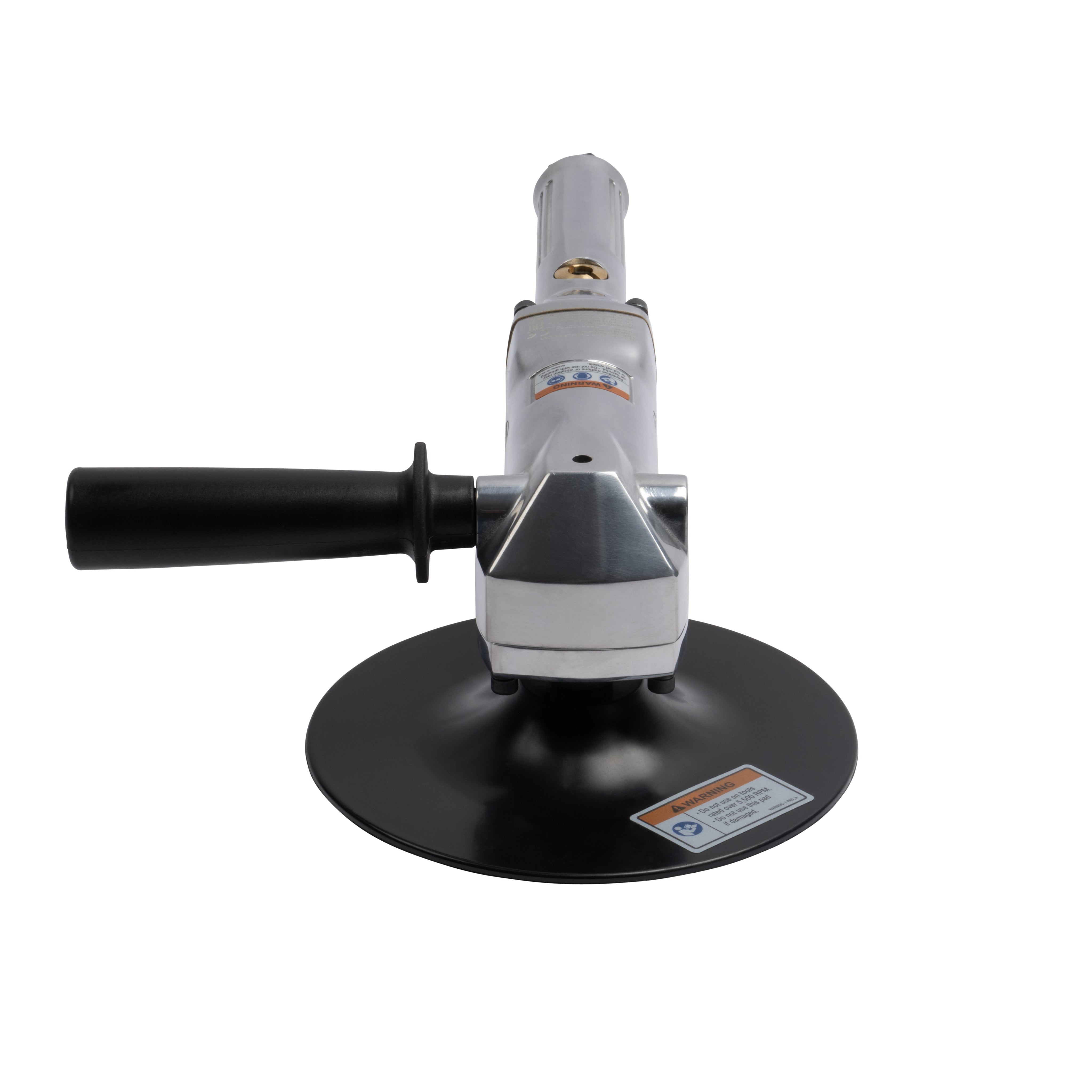 Air Angle Sander, 7" Composite Pad, 5,000 RPM, 0.5 HP, 5/8"-11 Thread, Side Handle Exhaust